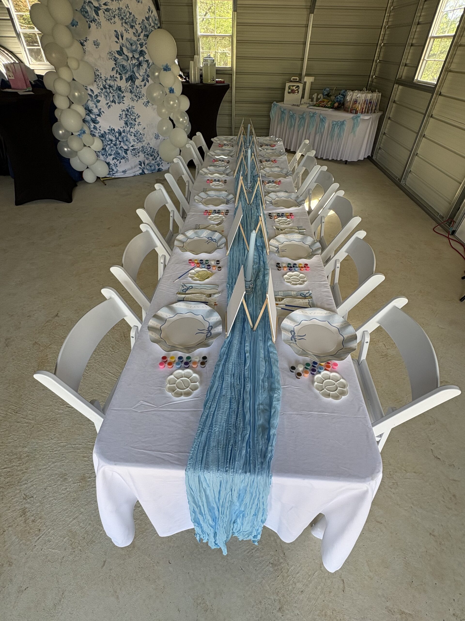 Tables and chairs setup